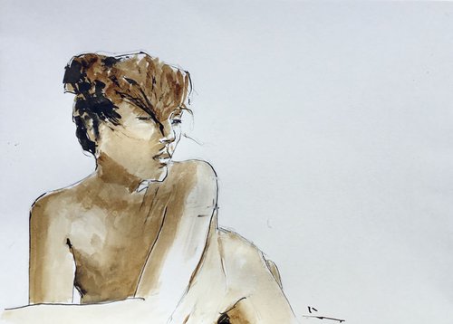 Nude with ink 2 by Dominique Dève