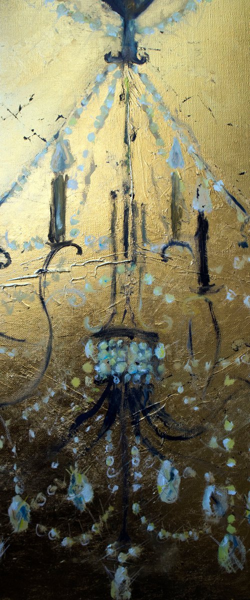 Gold painting chandelier by Anna Lubchik