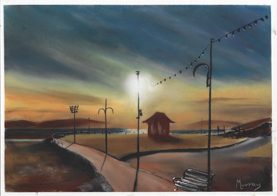Largs Sunset Ayrshire Scottish Landscape Pastel Painting