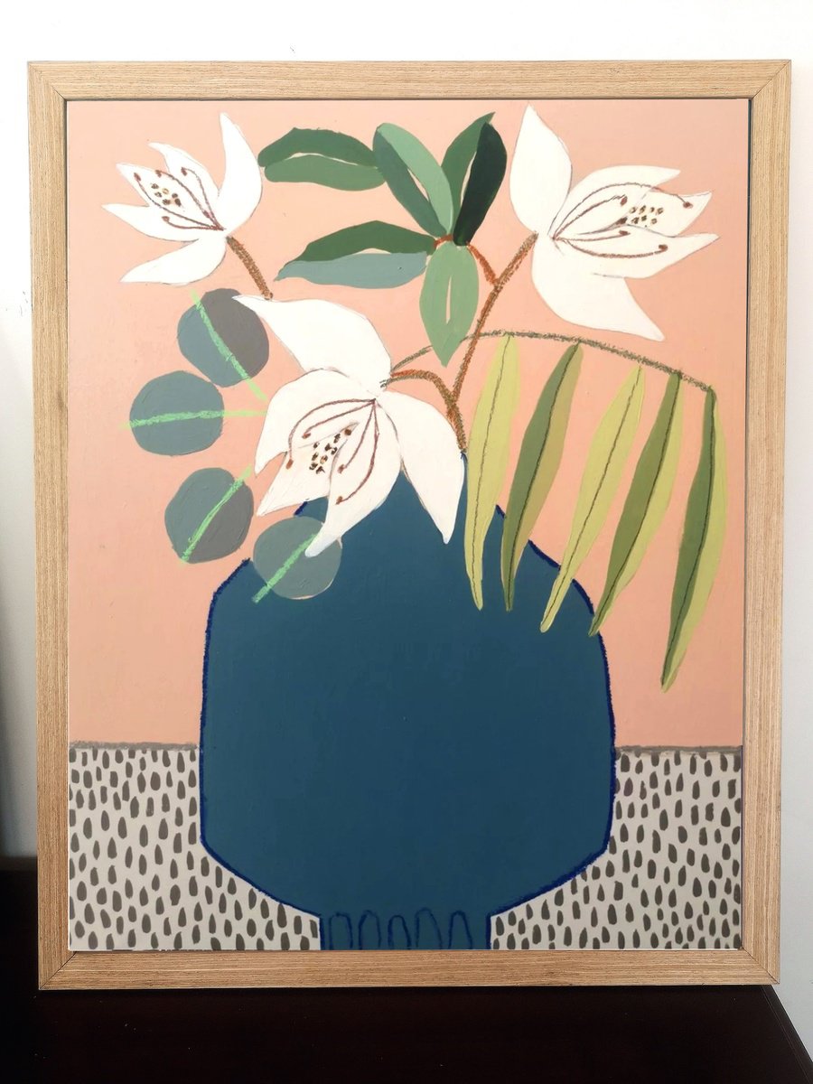 Impressionistic Still Life Painting By Marisa Anon, 17 X 21", Spanish Springtime 3, Original Artwork