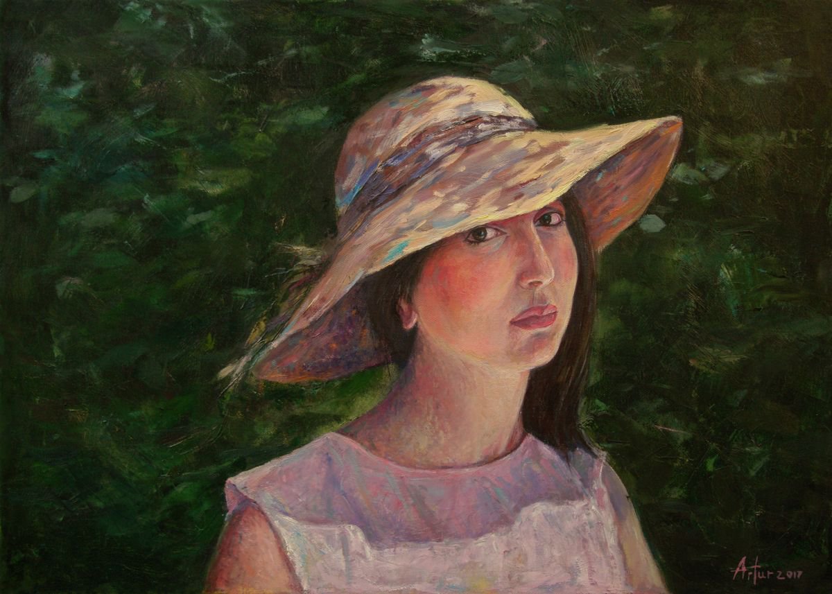 Girl in a hat by Artur Mkhitaryan