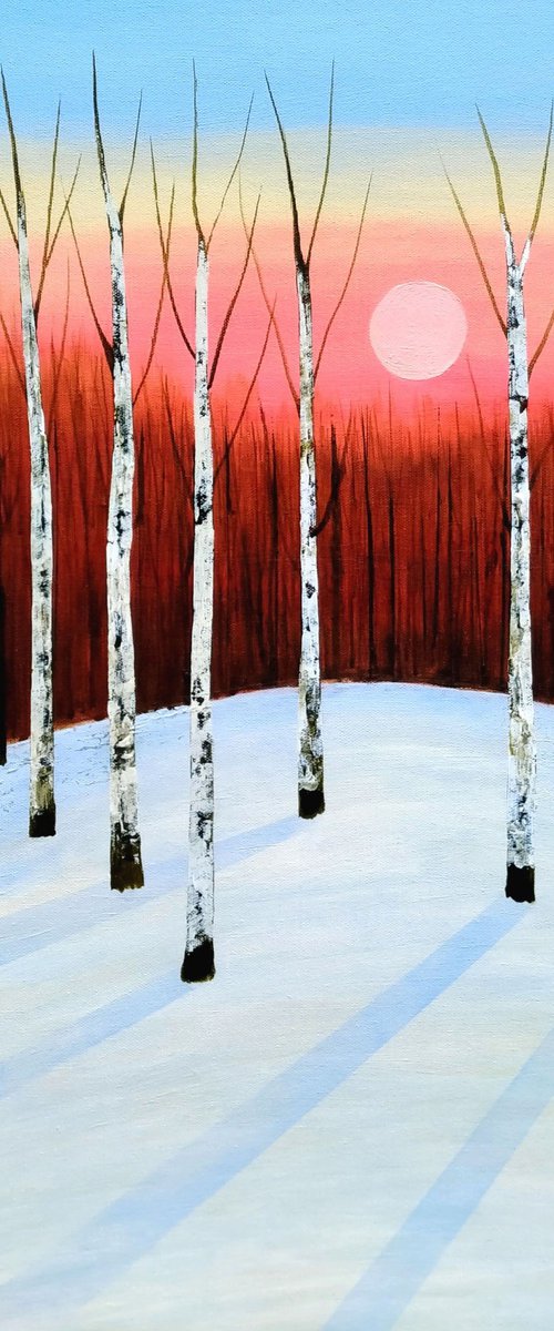 Twilight Birches by Amanda Horvath