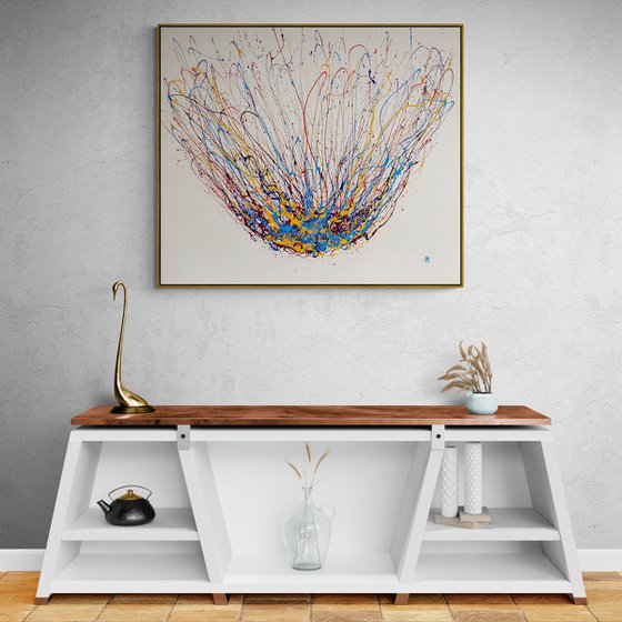 Sprucigi N-26 (H)137x(W)158 cm. Colorful Splash Abstract Painting