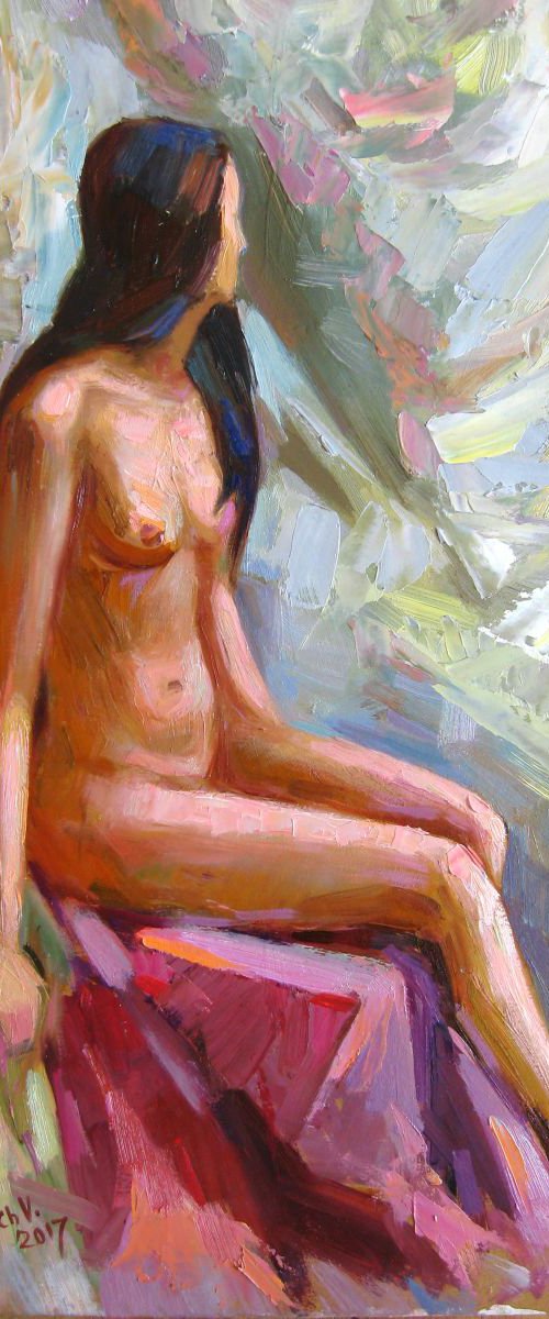 Sketch of a naked girl by Vladimir Lutsevich