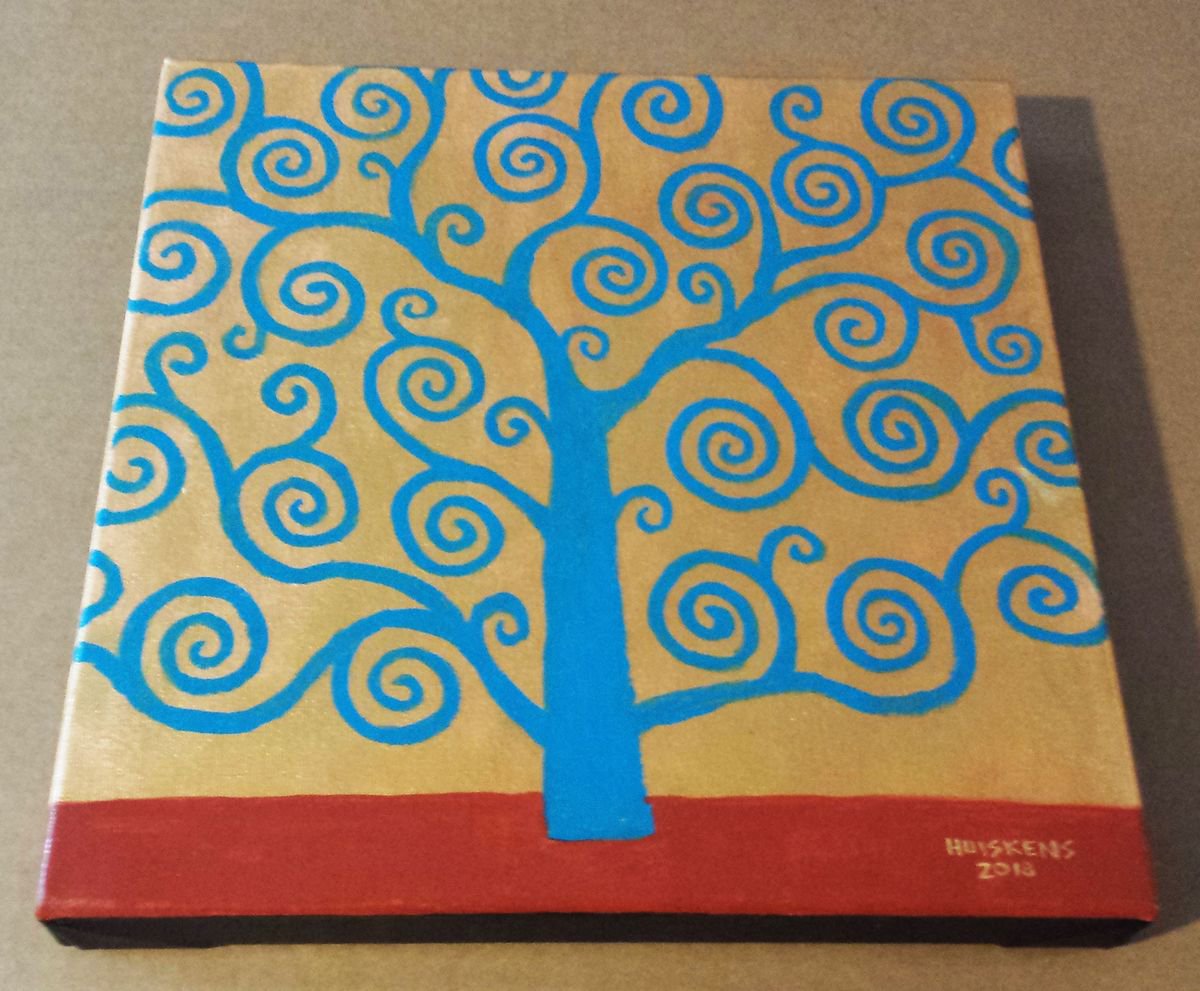 Klimt Tree (Iridescent Rich Gold And Brilliant Blue) by Randal Huiskens