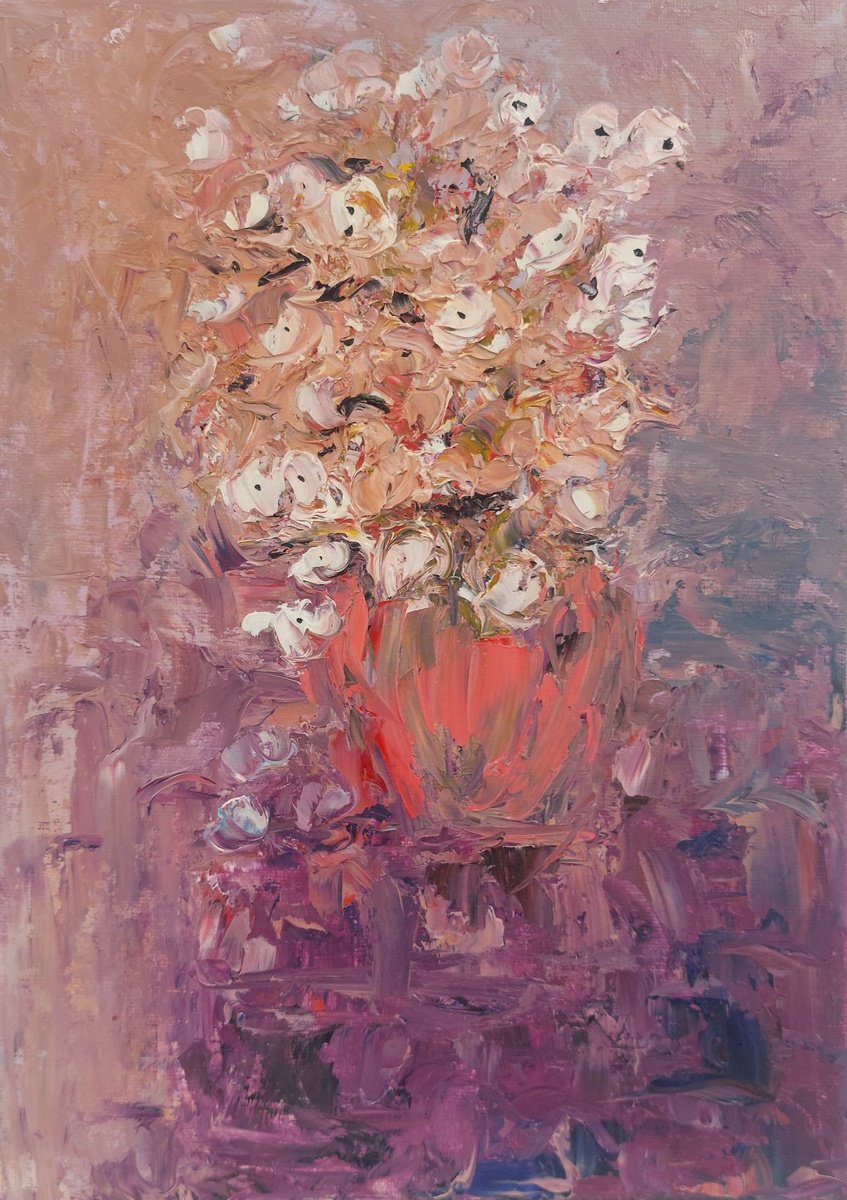 Expressive Oil Painting , Life Smells Sweet By Philippa Headley, 13 X 17, Artwork For Sale On Artfinder