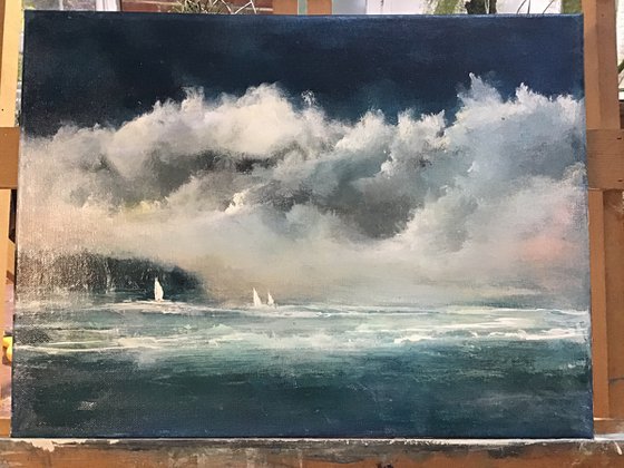 Yachts Approaching the Coast