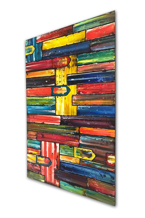 "Crossing Over" - Original PMS Oil Painting On Wood - 24" x 36", Framed