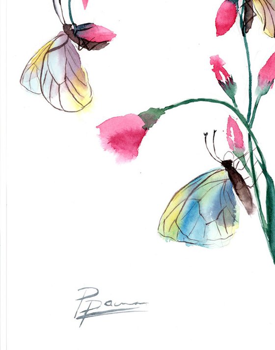 Butterflies on the flowers
