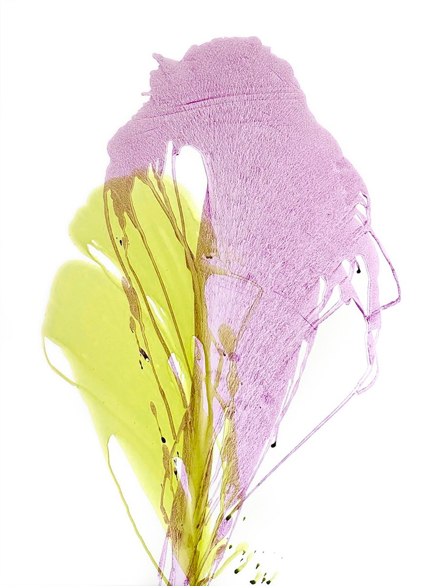 Organic Abstract Acrylic Painting By Viktoriia Epifanova, 20 X 28", Purple Green Abstract Painting, Original Artwork