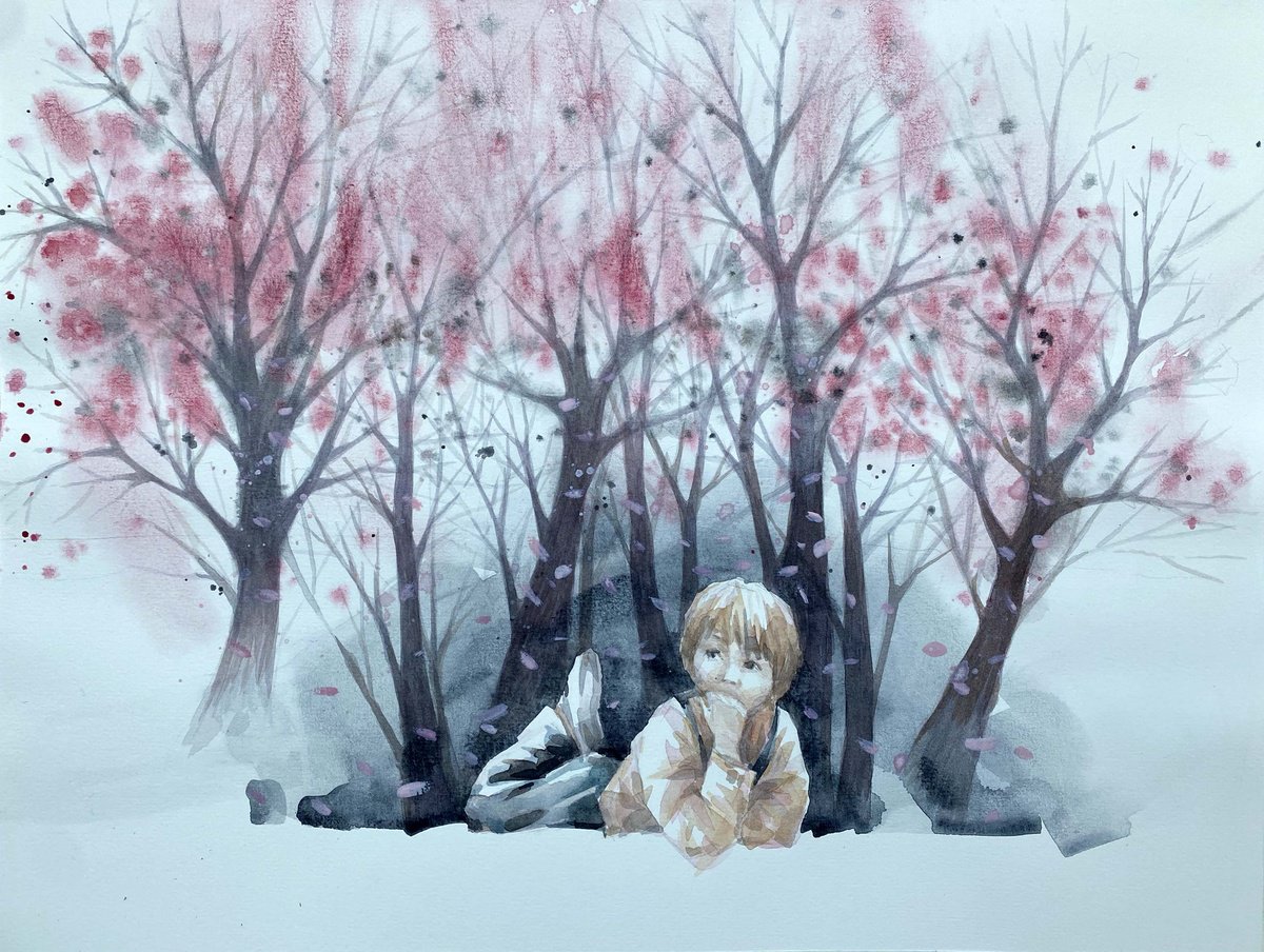 Impressionistic Portrait Watercolour By Galina Poloz, 16 X 12, Spring Time., Original Artwork