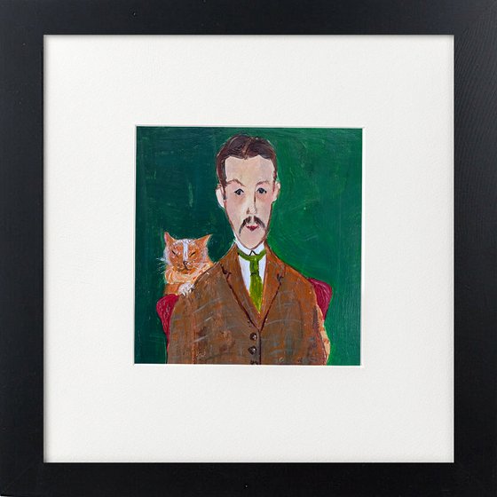 Gentleman Marmalade Cat framed