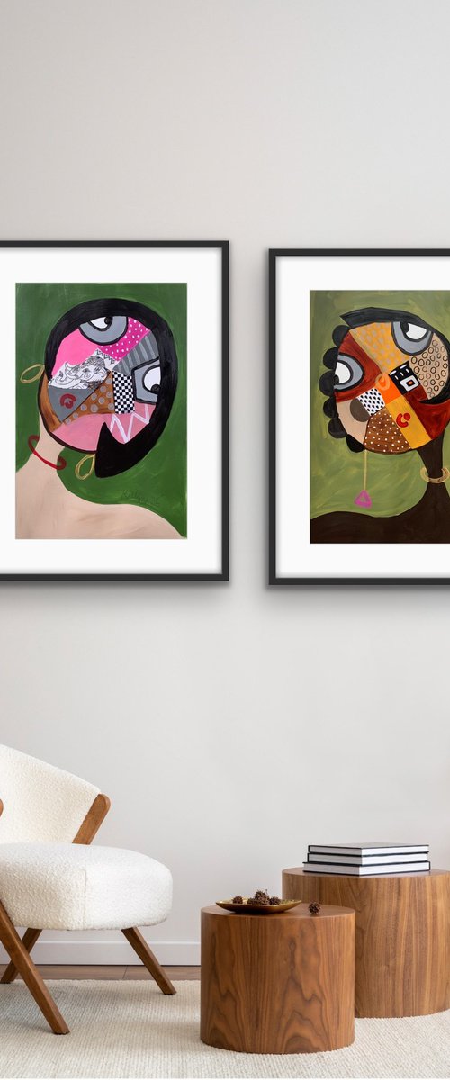 Selfie 6,7Diptych) by Rashna Hackett