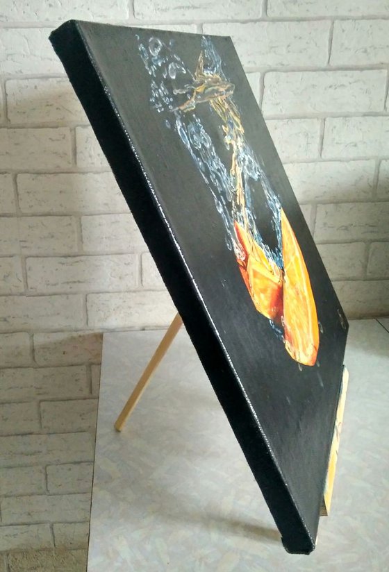 Orange slices, 40x40 cm, ready to hang.