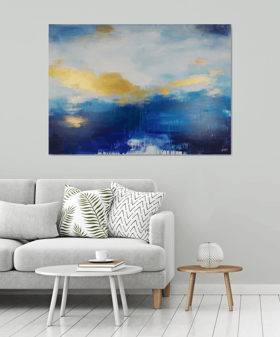 FLOATING GOLD #5 - Large abstract Seascape