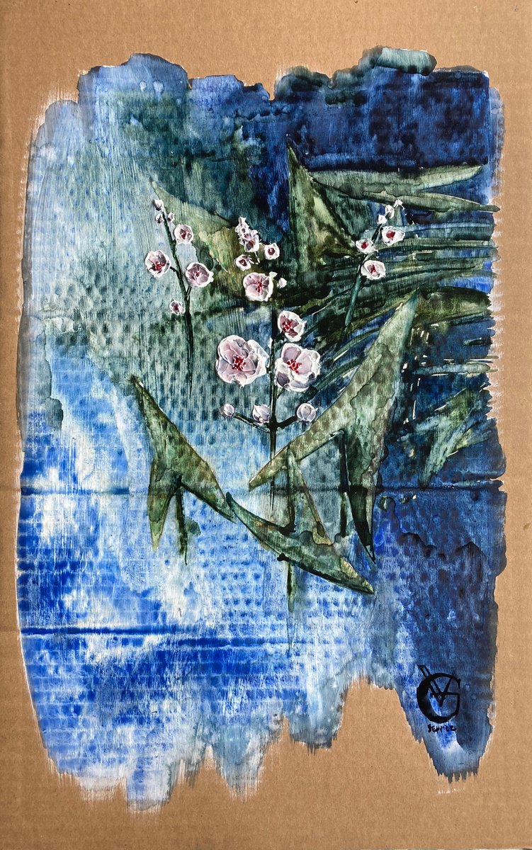 Impressionistic Botanical Painting By Valeria Golovenkina, 14 X 22", Arrowhead, Original Artwork