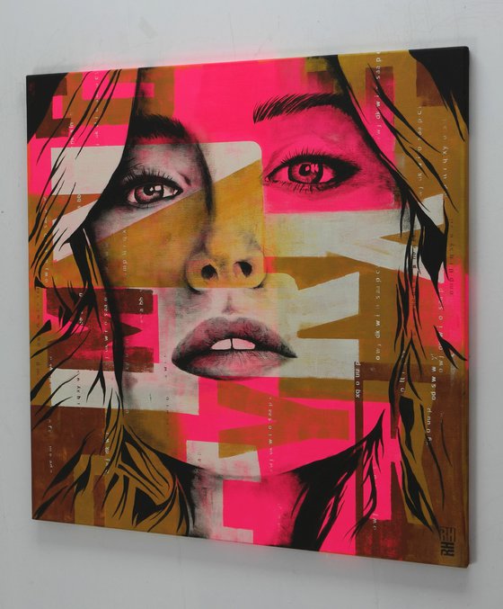 Portrait - Pop Song - Pink pop art - Ronald Hunter 24N