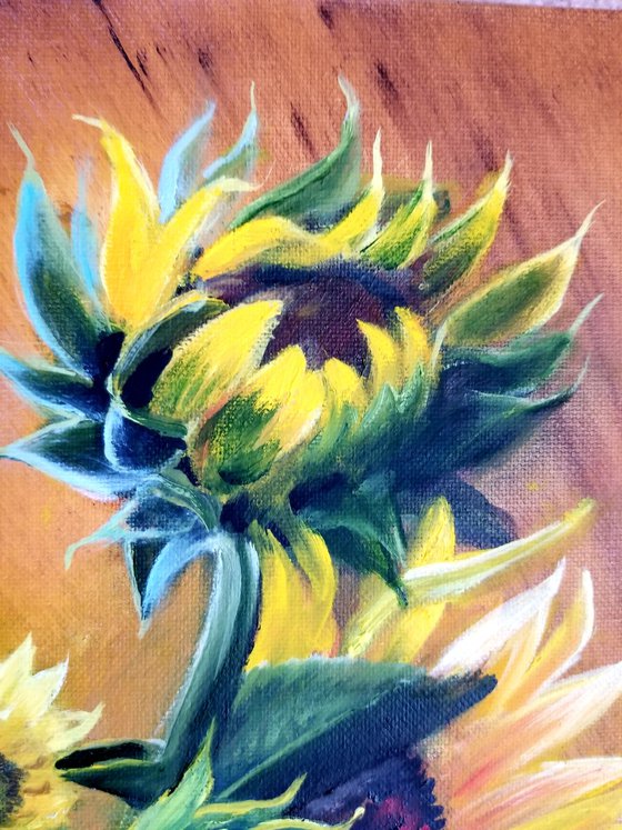 Sunflowers in a Pot