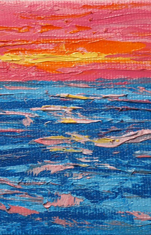 Sunset 4x6" / FROM MY A SERIES OF MINI WORKS LANDSCAPE / ORIGINAL OIL PAINTING by Salana Art Gallery
