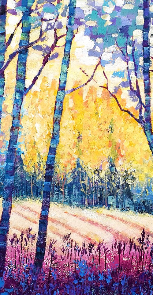 Sunbeams in the forest by Trayko Popov