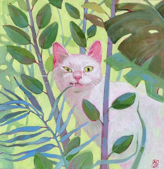 The cat in the jungle