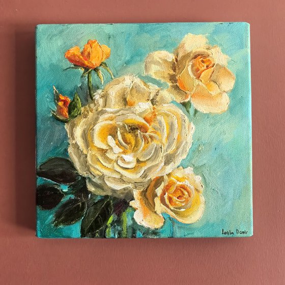 Yellow roses still life