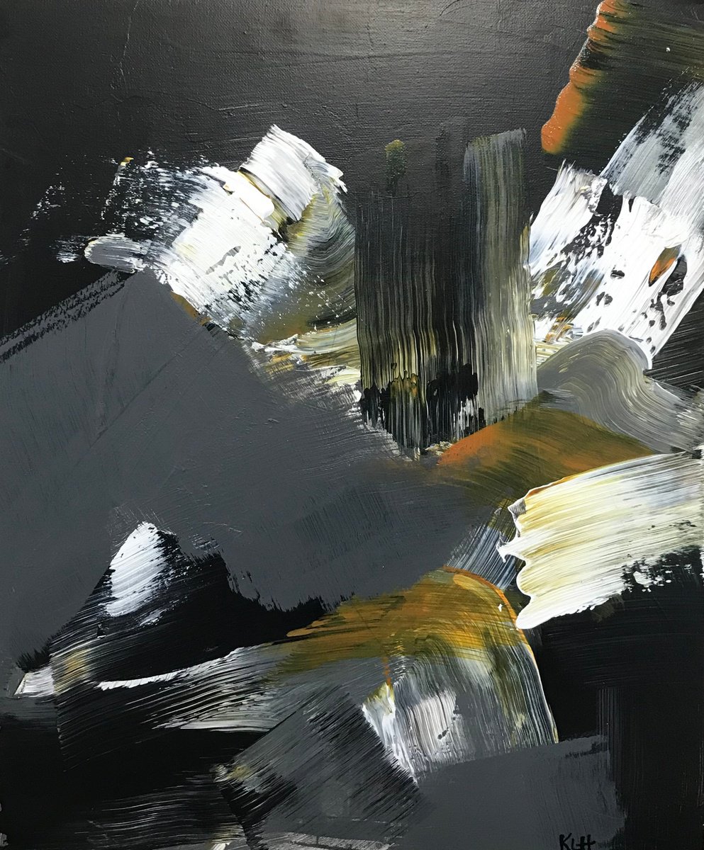 Organic Abstract Acrylic Painting By Kris Haas, 16 X 20", Being Here, Original Artwork