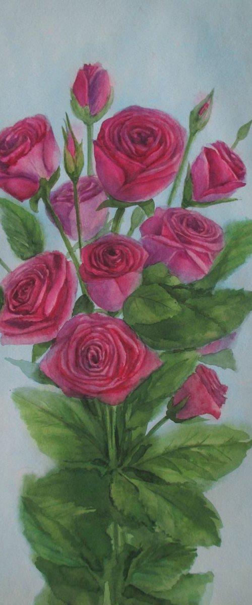 Bouquet of crimson roses by Julia Gogol