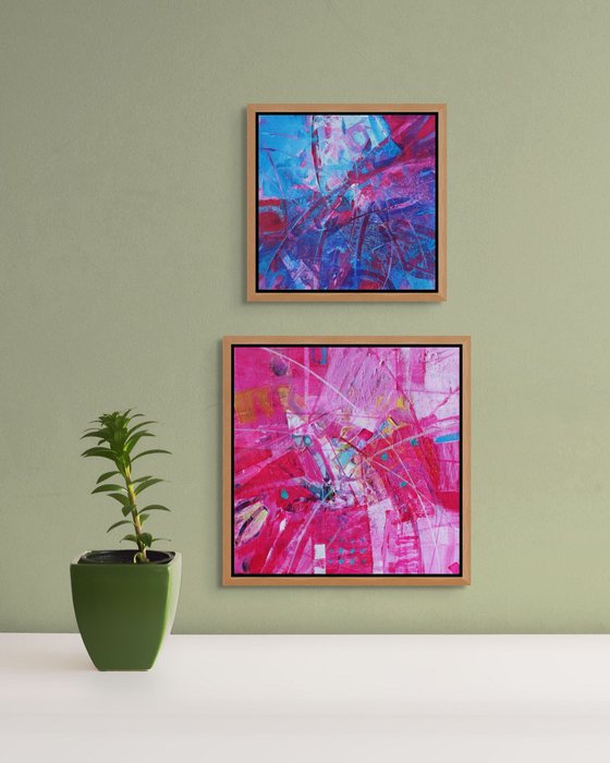 Small Abstract Paintings, Set of Two