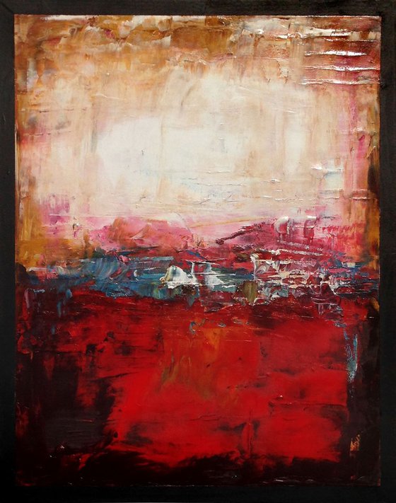 Red Fields - Abstract painting