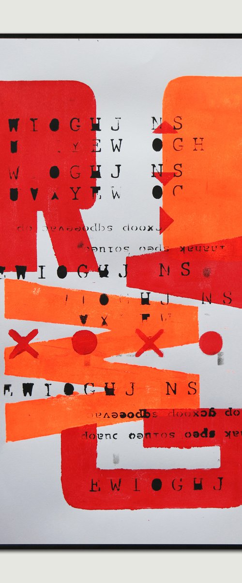 Neon Typography Orange #2 by ROCO Studio