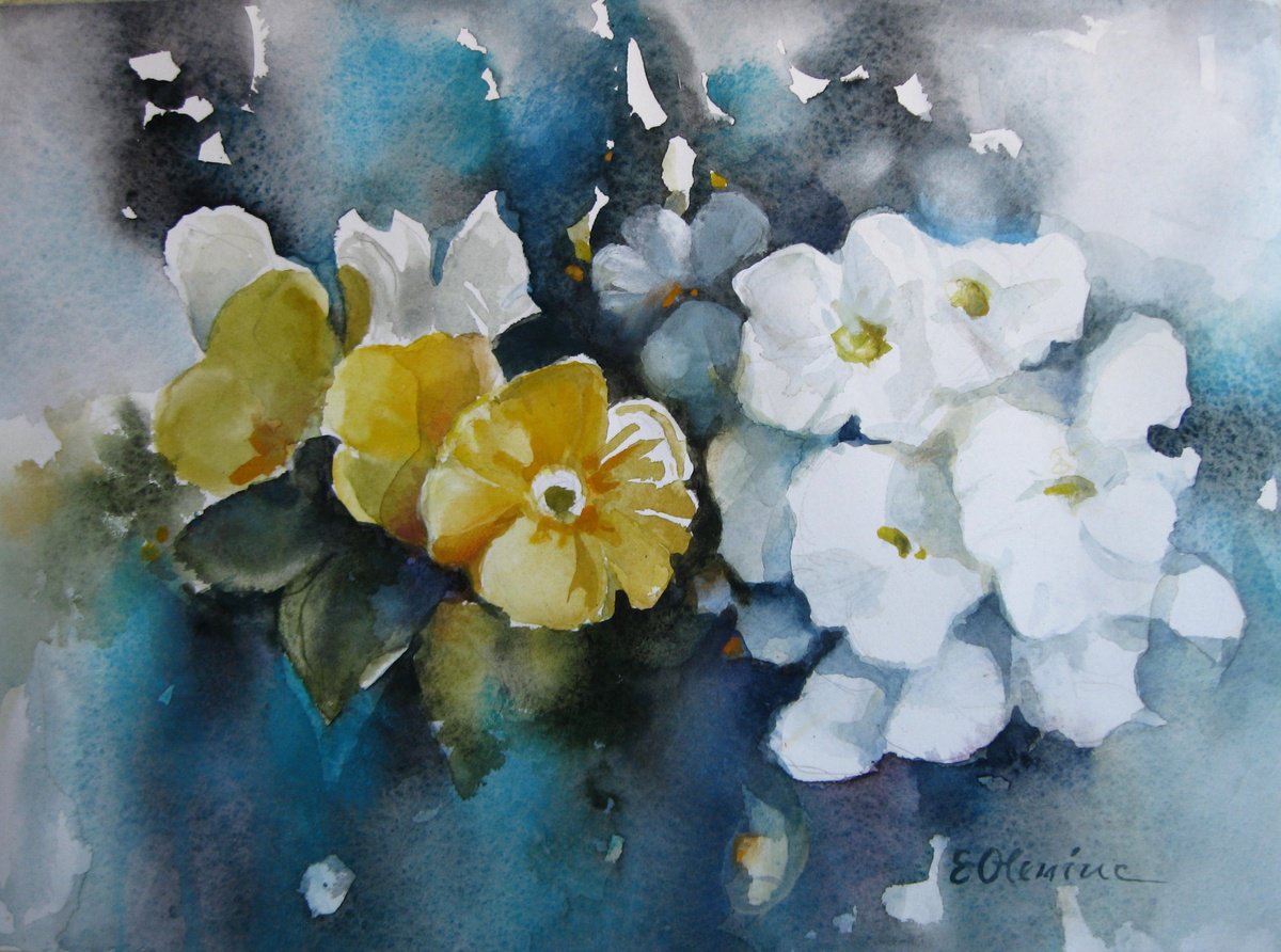 Impressionistic Botanical Watercolour By Elena Oleniuc, 15 X 11, Bloom, Original Artwork