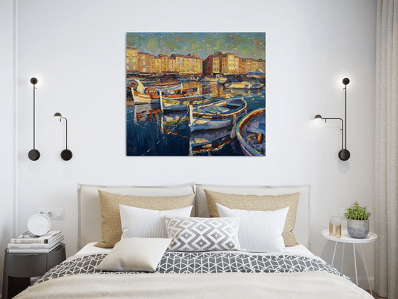 ""Boats at the pier""