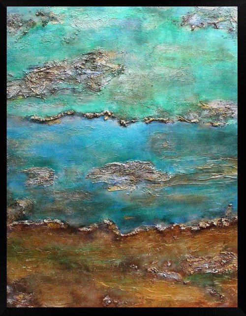 Oceans Alive  Large Acrylic Painting (framed) by Sheron Smith