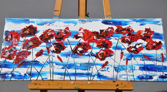 Red Poppies 1 100x40cm