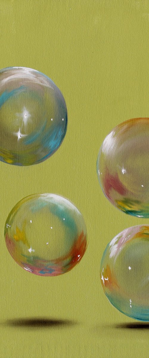 BOLLE DI SAPONE FONDO VERDE - COGLI L'ATTIMO 29 by Nicoletta Bagatti