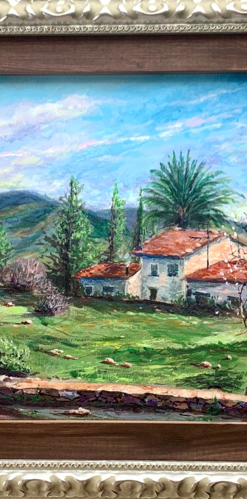 Village House with a Palm Tree by Olga McNamara BiennaleArtist