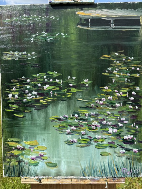 Water Lilies Pond Painting