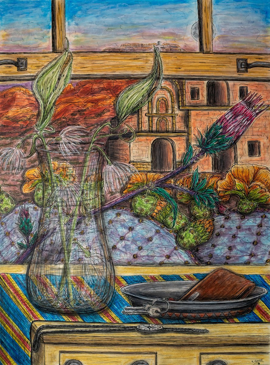 Impressionistic Still Life Watercolour By Kim Jones Miller, 18 X 24", At The End Of The Day, Original Artwork