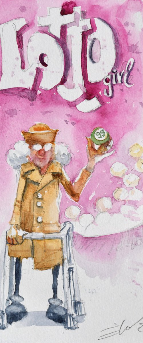 Lottery girl 2 by Goran Žigolić Watercolors