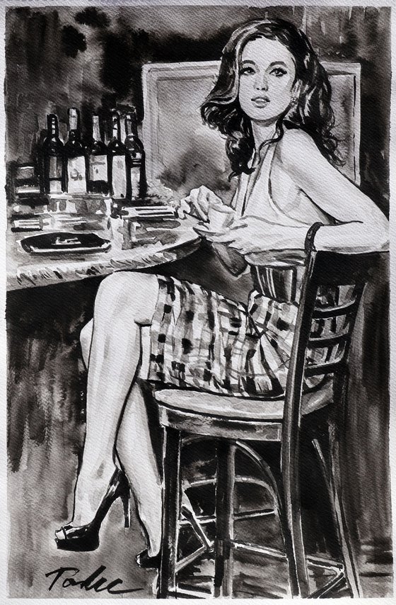 "Girl in a bar" / 30x45cm