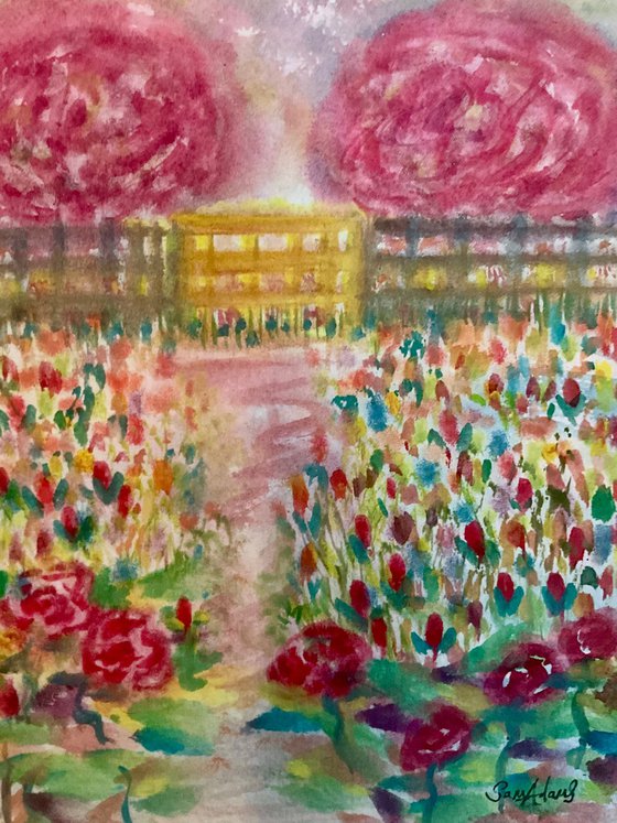 Blossoms, tulips and roses