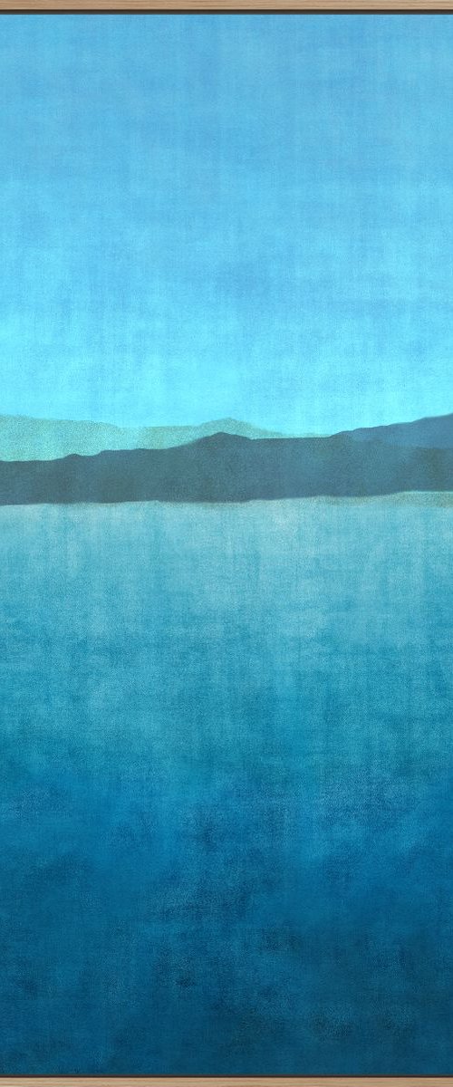 Gradual Lake- Framed 130 x 130cm Mixed Media on Canvas Framed by George Hall