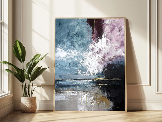 Crimson Light Breaking Through Blue