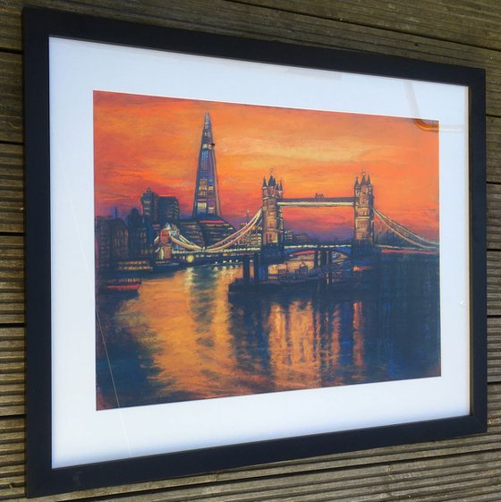 Shard and Tower Bridge sunset