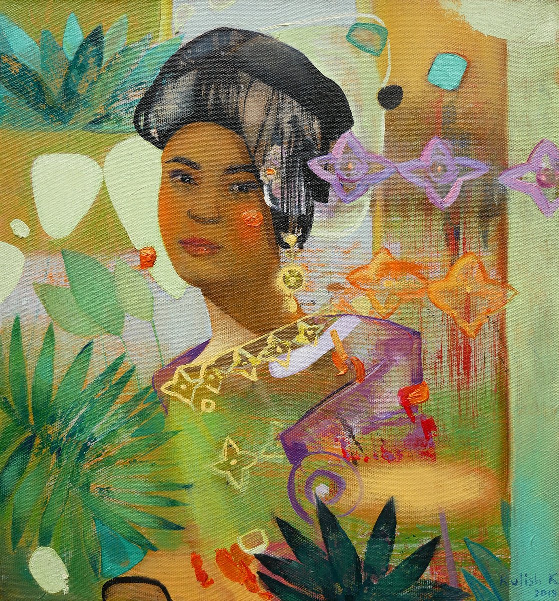 Surrealistic Oil Painting , Balinese Woman By Kate Kulish, 18 X 20, Artwork For Sale On Artfinder