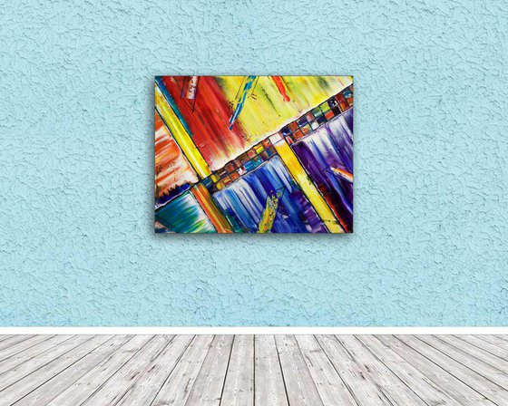 "Building A Dream" - Special Price - Original PMS Abstract Oil Painting On Canvas - 30" x 24"