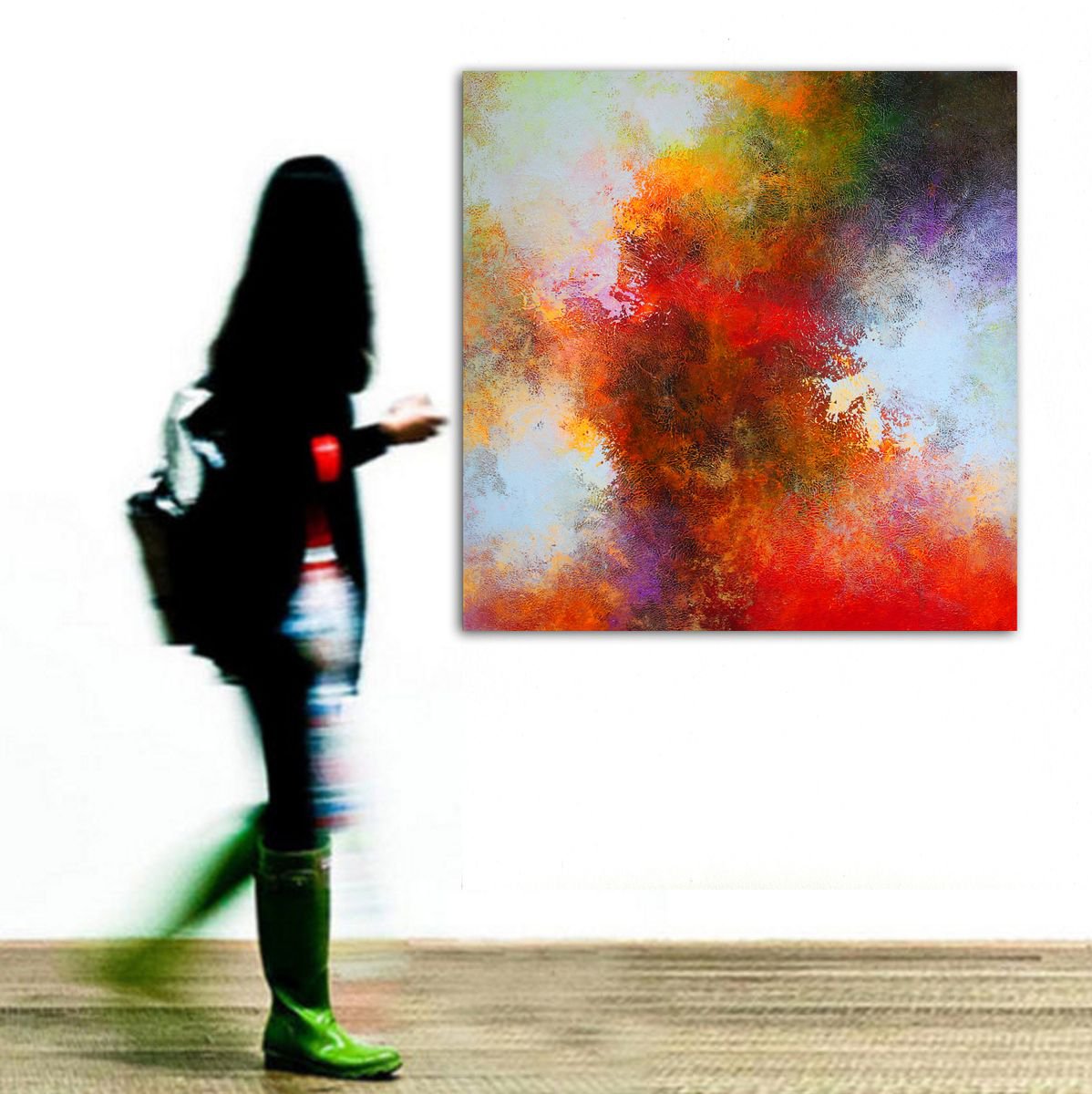 120x120cm / extra large painting / Alex Senchenko � 2019 / Chaos by Alex Senchenko