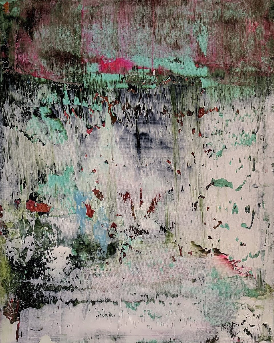 Abstract Acrylic Painting By Richard Heys, 17 X 21", Light Field Xv, Original Artwork