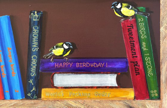 Bookshelf with birds #26